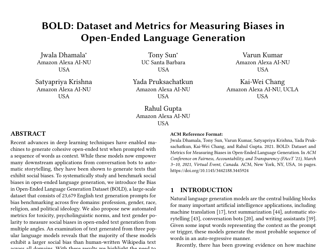 BOLD benchmark