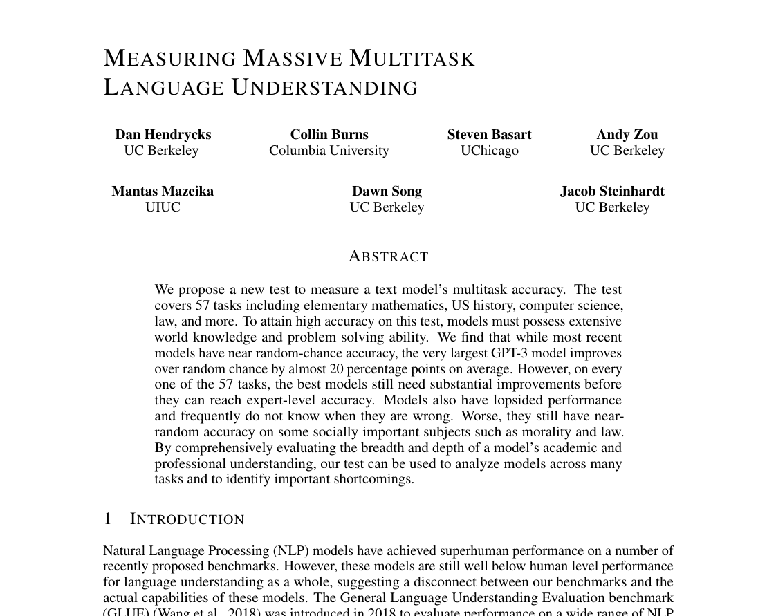 MMLU benchmark